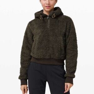 Lululemon Oh So Sherpa Half Zip Dark Olive Size 12